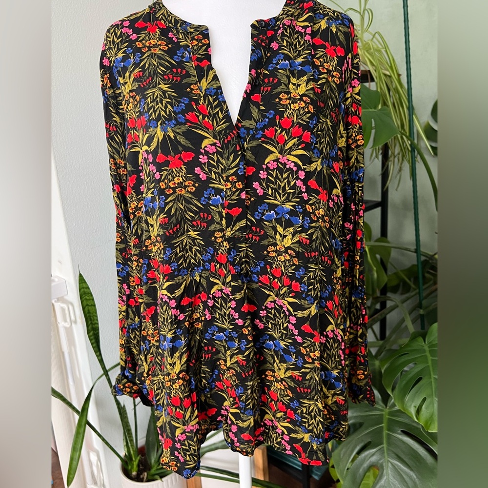 Old Navy The Tunic Shirt Floral Blouse